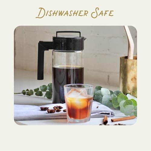 Takeya Deluxe Cold Brew Coffee Maker - BPA-Free Tritan Pitcher with Airtight Leakproof Lid, Silicone Grip Handle, Fine-Mesh Filter - Shatter-Proof, Dishwasher Safe, Made in USA - 1 thumbnail 5