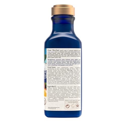 Acondicionador Maui Moisture Leche de Coco Nutre & Hidrata para Rizos, Sin Siliconas/Parabenos, 13 fl oz