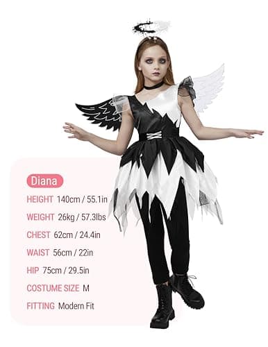 Miniatura de Disfraz de Ángel Caído para Niña Spooktacular Creations, Talla M 7