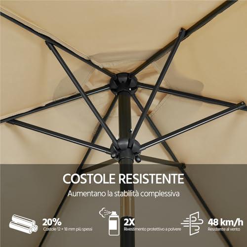 Yaheetech 9FT Patio Umbrella Outdoor with Heavy Duty Base Included,Table Umbrella with Push Button Tilt and Crank, UV Protection Waterproof for Yard/Outdoor/Wedding Parties and Eve thumbnail 7