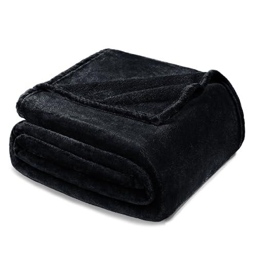 Exclusivo Mezcla Fleece Black Throw Blanket for Couch, Sofa, Super Soft and Warm Blankets, All Season, Cozy, Plush, Lightweight, 50x60 Inches thumbnail 8
