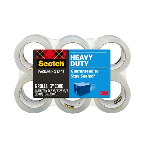 Scotch Heavy Duty Shipping Packing Tape, Clear, Shipping and Packaging Supplies, 1.88 in. x 54.6 yd., 6 Tape Rolls thumbnail 11