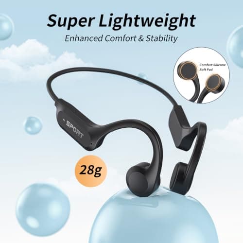 Miniatura de Audífonos CXK Inalámbricos de Conducción Ósea Bluetooth 6.0 con Diseño de Oído Abierto y Micrófono 6