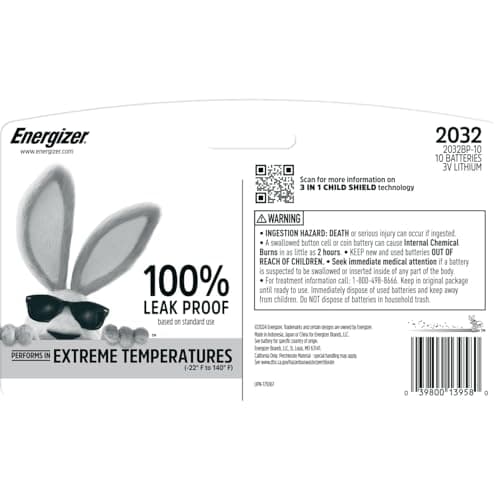 (S&S) Energizer CR2032 Batteries (10 Pack), 3V Lithium Coin Batteries