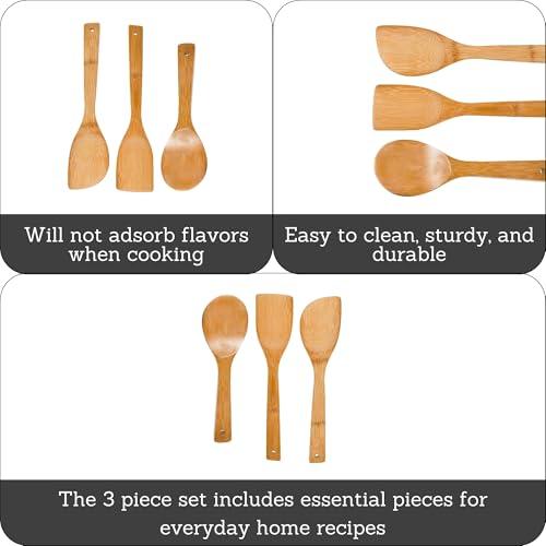 Juego de Utensilios de Bambú IMUSA USA para Cocina (3 Piezas)