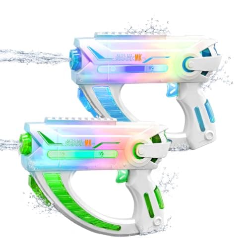2 Pack LED Electric Water Guns for Kids, LED Water Blaster(Blue & Green)