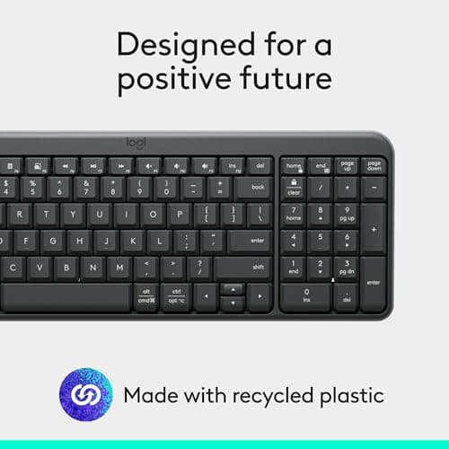Teclado Inalámbrico Bluetooth Logitech K250 Compacto con Teclado Numérico, Grafito (Como Nuevo)