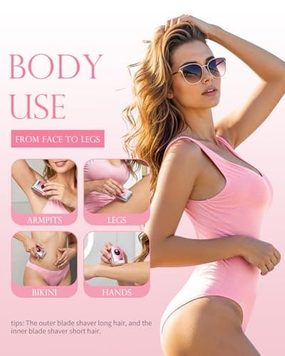 Rasuradora Eléctrica para Mujer Recargable IPX7 - Uso Húmedo/Seco y Portátil