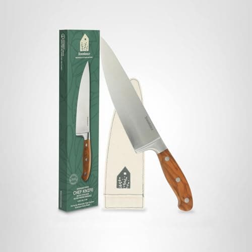 Cuchillo de Chef Bloomhouse: ¡2 Veces Favorito de Oprah! Hoja Alemana y Mango de Olivo Italiano