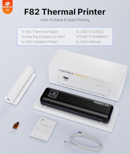 Rongta Portable Printer Wireless for Travel, Inkless Thermal Printers for 8.5" x 11" US Letter & A4 Size, Compatible with Android iOS Smartphone, Mac Windows Laptop for Office & Ho