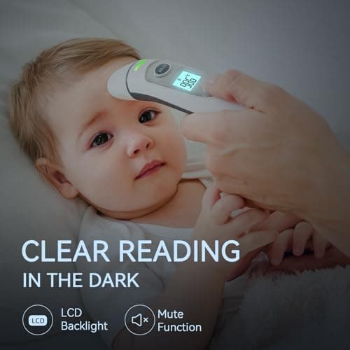 Ear Thermometer for Adults and Kids, Digital Accurate Ear and Forehead Thermometer with Fever Alarm, 1 Second Fast Result, Easy to use, 2 in 1 Mode