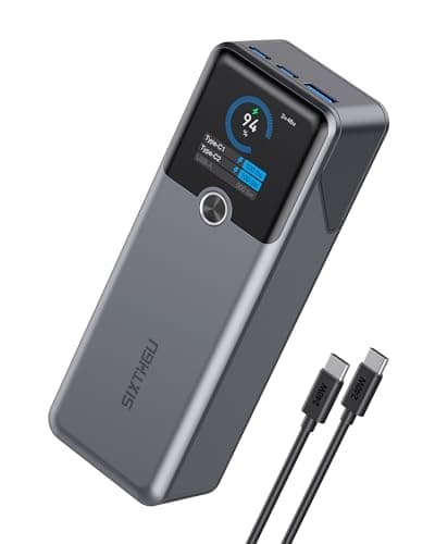 SIXTHGU Laptop Power Bank, 3-Port 20,000mAh Portable Charger with 200W Max Output, PD 3.1 Fast Charging, Flight-Approved for Travel, PowerTower, for MacBook, iPhone 17/16 Series, a