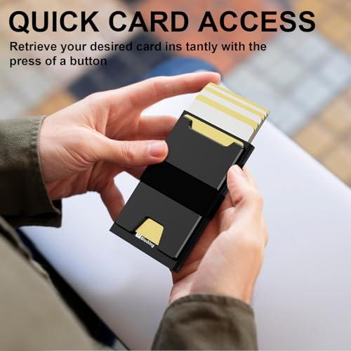 furid Smart Card Wallet for Men Slim: Minimalist Wallet For Men - RFID Blocking Pop Up Front Pocket Wallet, Metal Wallet 11 Card Holder