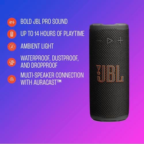 JBL Grip - Compact Bluetooth Speaker with Bold JBL Pro Sound and Ambient Light, up to 14 Hours of Playtime, Water, Dust and Drop-Proof (IP68), & Multi-Speaker Connection with Aurac thumbnail 9