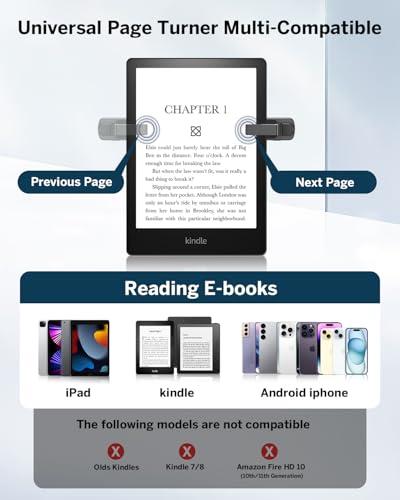 DATAFY [Case-Friendly] Remote Control Page Turner Ring for Kindle Paperwhite Oasis Scribe Kobo eReaders, Camera Camcorder Remote Controls, Page Turner Clicker for iPhone ipad Table thumbnail 2