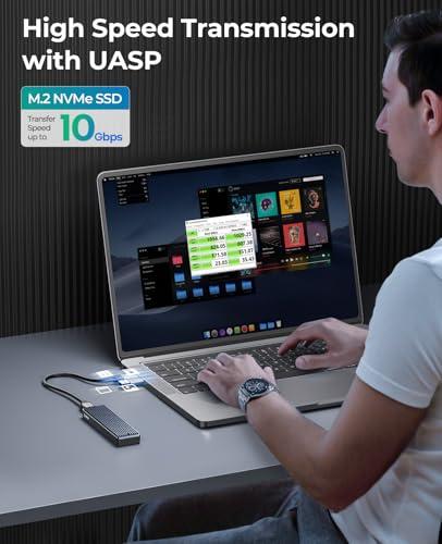 ORICO M.2 NVMe SSD Enclosure, USB 3.1 Gen 2 (10 Gbps) PCIe External Adapter NVMe Case for 2230/2242/2260/2280 M.2 SSD up to 8TB, UASP Supported - M2PV thumbnail 2