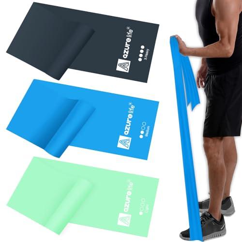 A AZURELIFE Resistance Bands,Professional Long Non-Latex Elastic Stretch Bands,Exercise Bands for Physical Therapy, Yoga, Pilates, Rehab, at-Home or The Gym Workouts, Strength Trai