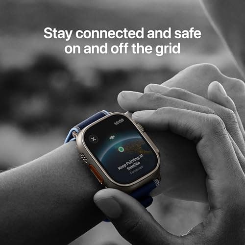 Apple Watch Ultra 3 [GPS + Cellular 49mm] Running & Multisport Smartwatch w/Rugged Titanium Case w/Anchor Blue Ocean Band. Satellite Communications, Advanced Health & Fitness Track