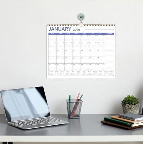 2026 Calendar - 2026 Wall Calendar from Jan. 2026 to Dec. 2026, 12 Month Calendars 2026 with Large Ruled Blocks and Julian Dates, 11.5''x14.5''