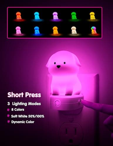 Luz Nocturna LED LOHAS Perrito 3D para Niños con Sensor