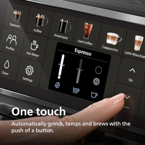 Philips 4400 Series Fully Automatic Espresso Machine, LatteGo Milk System, Integrated Grinder, 12 Hot & Iced Coffee Pre-Sets, Quick Start, SilentBrew, 15-Bar Pressure, Black Chrome thumbnail 3