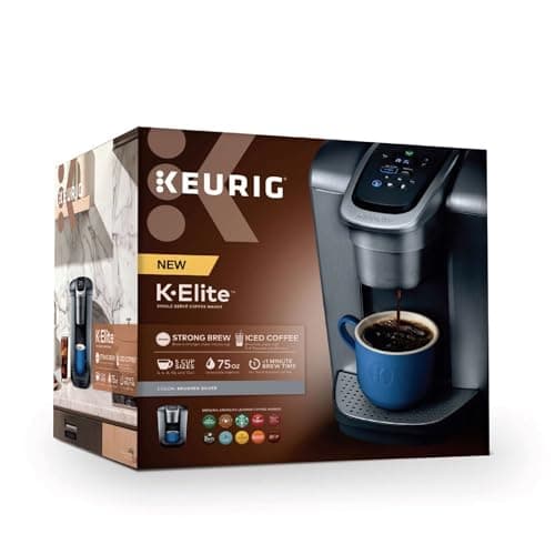 Cafetera Keurig K-Elite de Taza Única K-Cup (Plata Cepillada)
