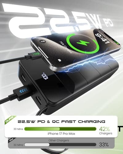 Portable Charger 60000mAh Power Bank 22.5W Fast Charging USB C Battery Pack thumbnail 3