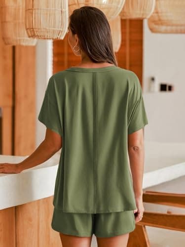 Miniatura de Conjunto Corto Ekouaer para Mujer: Top y Shorts Casual Verano 3