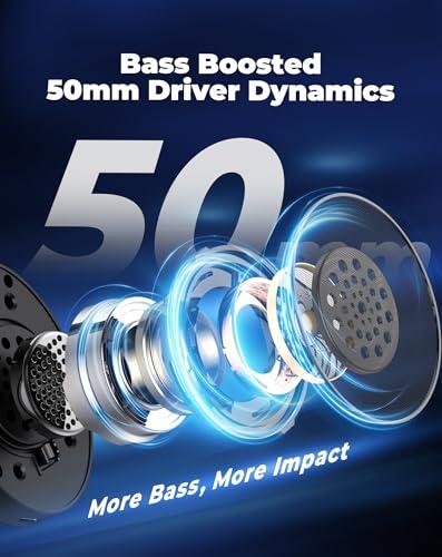 havit H2002d Gaming Headsets for PS4,PC, 53MM Drivers Surround Sound PS5 Headset with Mic Gaming Headphones with Mic Durable Aluminum Frame Valentines Gifts for Men