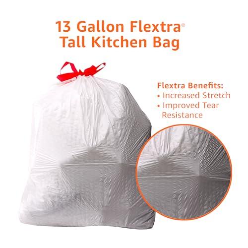 Amazon Basics Flextra Strength Tall Kitchen Drawstring Trash Bags, Fresh Scent, Tear Resistant, 13 Gallon, 120 Count thumbnail 4