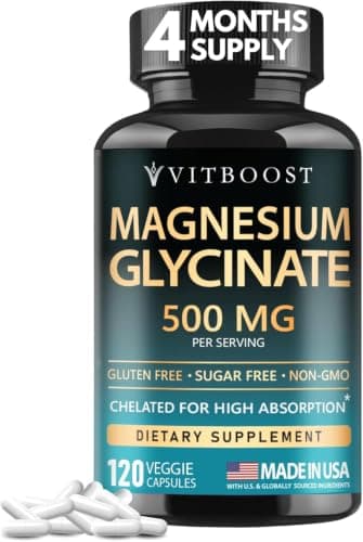 OFERTA: VITBOOST Glicinato de Magnesio 500mg – Apoyo al Sueño (120 Cápsulas)