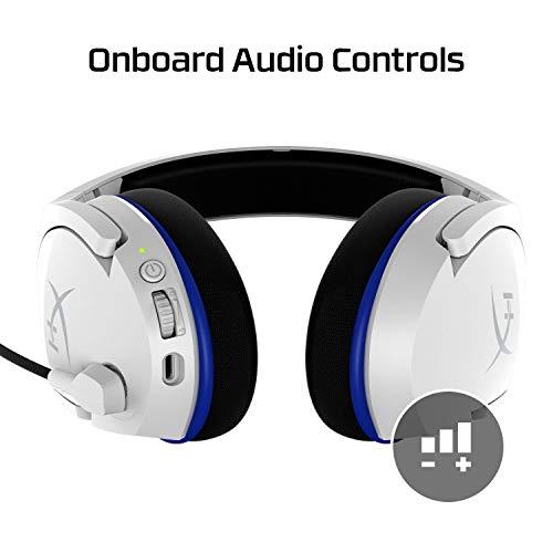 Audífonos Gamer Inalámbricos HyperX Cloud Stinger Core para PS4/PS5/PC - Micrófono con Cancelación de Ruido - Blanco