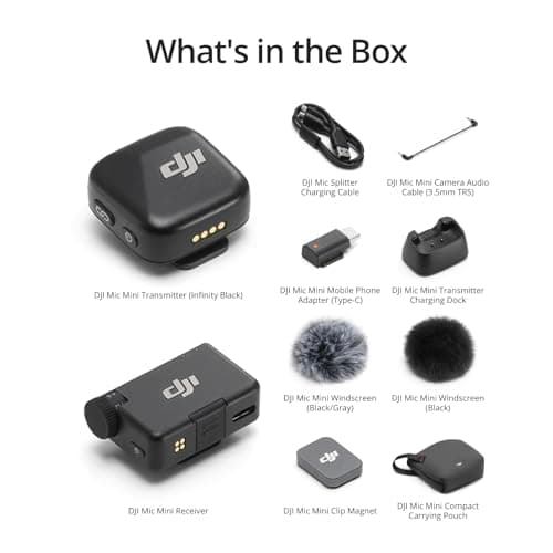 Micrófono DJI Mic Mini (1 TX + 1 RX), Ultraligero, Audio Detallado