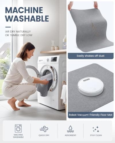 Tapete de Baño Ultra Delgado Smiry 30x20 Antideslizante y Lavable