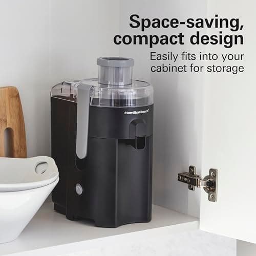 Hamilton Beach HealthSmart Juicer Machine, Compact Centrifugal Extractor, 2.4” Feed Chute for Fruits and Vegetables, Easy to Clean, BPA Free, 400W, Black and Gray (67502) thumbnail 3