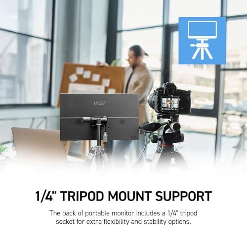 msi Pro MP165 E6 Ultra Slim & Light Portable Monitor,15.6" FHD IPS 1080p, USB Type-C, HDMI, Built-in Speakers, Tripod Mount Support, Perfect for PC, Mac, PS5, PS4, Xbox, Mobile, Me thumbnail 6