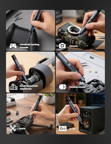 Miniatura de Destornillador Eléctrico de Precisión Soleilwear, Kit con 80 Puntas 3