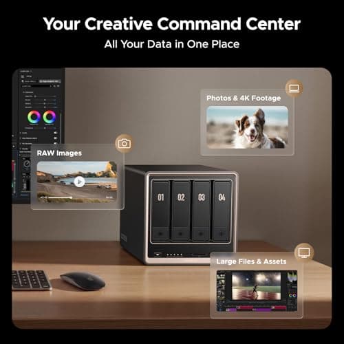 NAS UGREEN DXP4800 GT 4 Bahías - Almacenamiento de Red, AMD R2514, 8GB RAM, 10GbE, NVMe, HDMI 4K