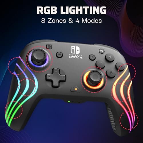 Controlador Gaming Inalámbrico PDP Afterglow Wave RGB para Nintendo Switch