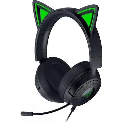 Audífonos Gamer Razer Kraken Kitty V3 X con Orejas de Gatito, Negros