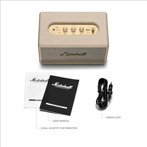 Marshall Acton III Bluetooth Home Speaker - Loud Stereo Sound with Bass and Treble Controls | Plug-in Powered | 3.5mm Aux Input - Cream thumbnail 9