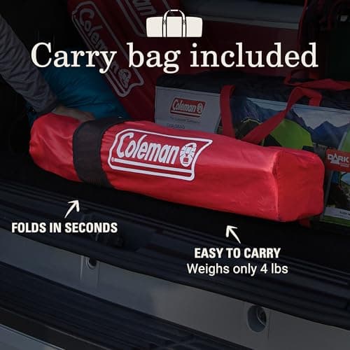 Coleman Broadband Mesh Quad Camping Chair with Carry Bag & Cup Holder, Cooling Mesh Back with Adjustable Arms, Great for Camping, Tailgating, Firepits, Patio, & More thumbnail 4