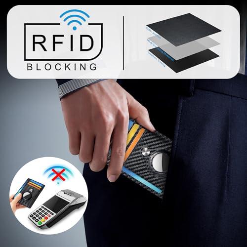 Hawanik Slim Minimalist Front Pocket Air Tag Wallet, RFID Blocking Card Holder Wallet with Airtag Holder thumbnail 5