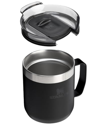 STANLEY Everyday Camp Mug 12oz | Drink Through Lid | Cup for Coffee, Tea and Drinks | Insulated Stainless Steel Coffee Mug | BPA-Free | Black 2.0 thumbnail 2
