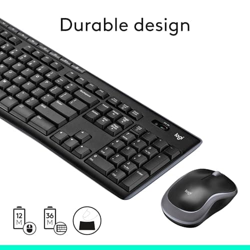 Logitech MK270 Wireless Keyboard and Mouse Combo for Windows, 2.4 GHz Wireless, Compact Mouse, 8 Multimedia and Shortcut Keys, 2-Year Battery Life, for PC, Laptop - Black thumbnail 6