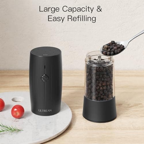 Miniatura de Set de Molinos Eléctricos Ultrean para Sal y Pimienta, Recargables USB-C 5