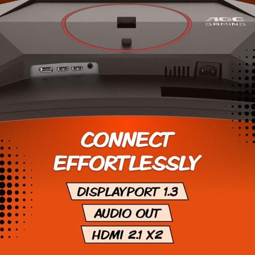 AOC CQ27G4ZH 27" Curved Gaming Monitor, QHD 2K 2560x1440, 1500R VA, 300Hz 0.3ms MPRT, HDMI x2, DP x1, Height Adjustable Stand, HDR, 3-Year Zero-Bright-dot thumbnail 7