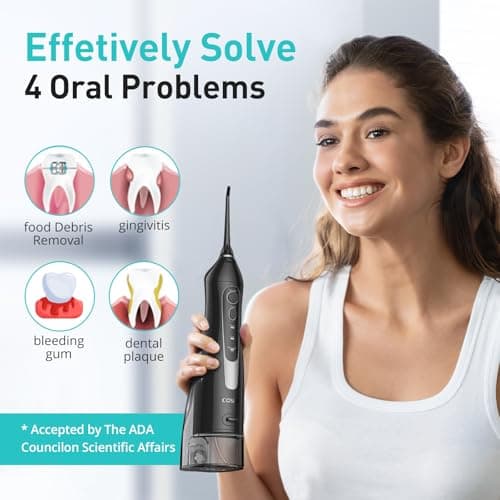 Miniatura de Irrigador Dental COSLUS C20 Aceptado por ADA, Kit Profesional Negro 7