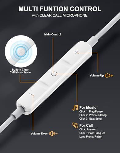 Audífonos USB-C Alámbricos con Micrófono y Sonido HiFi para iPhone y Samsung