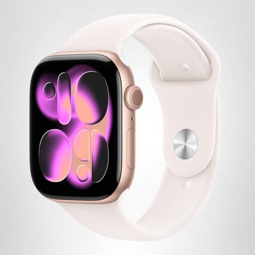 Apple Watch Series 11 [GPS 42mm] Smartwatch with Rose Gold Aluminum Case with Light Blush Sport Band - S/M. Sleep Score, Fitness Tracker, Health Monitoring, Always-On Display, Wate